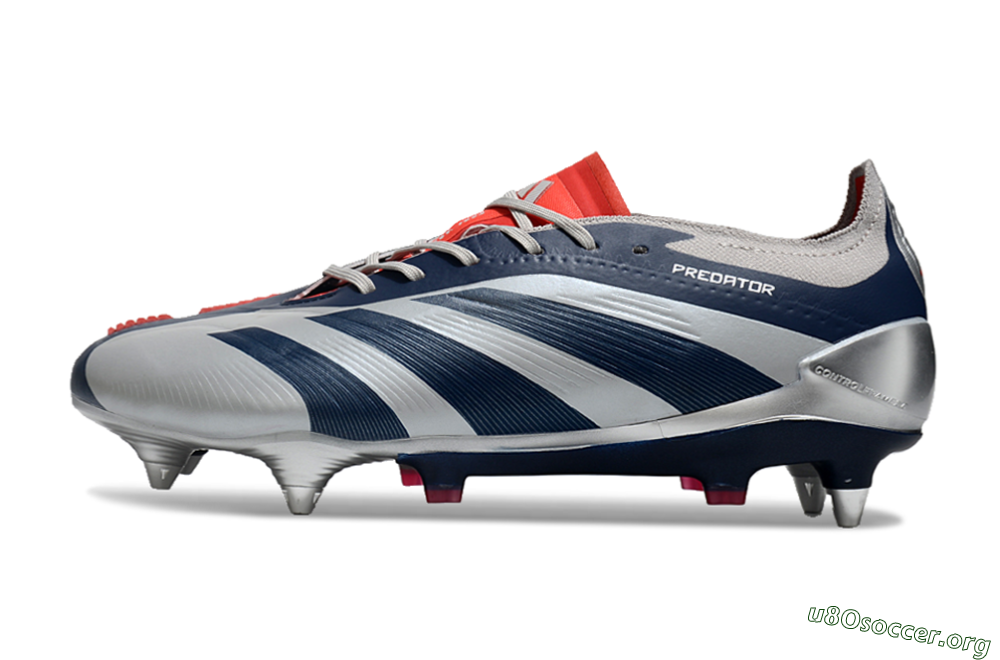 Adidas Predator 24 Elite SG Football Boots - Silver/Blue/Red 3