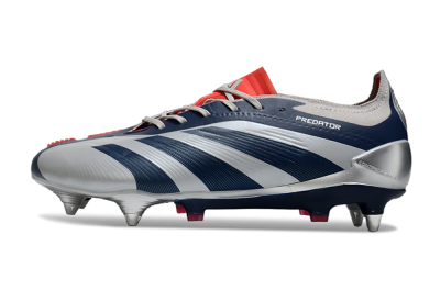 Adidas Predator 24 Elite SG Football Boots - Silver/Blue/Red