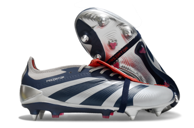 Adidas Predator Elite Foldover Tongue SG Football Boots - Silver/Blue/Red