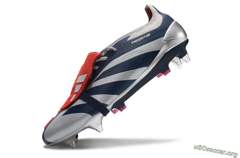 Adidas Predator Elite Foldover Tongue SG Football Boots - Silver/Blue/Red 5