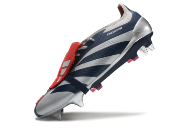 Adidas Predator Elite Foldover Tongue SG Football Boots - Silver/Blue/Red
