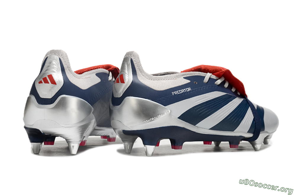 Adidas Predator Elite Foldover Tongue SG Football Boots - Silver/Blue/Red 6