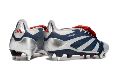 Adidas Predator Elite Foldover Tongue SG Football Boots - Silver/Blue/Red