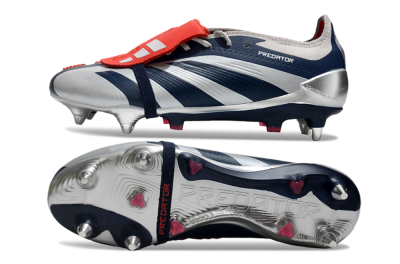 Adidas Predator Elite Foldover Tongue SG Football Boots - Silver/Blue/Red