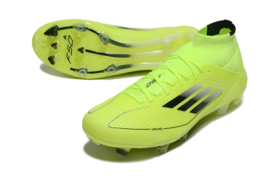Adidas F50 Elite Mid FG Football Boots - Yellow/Blue/White