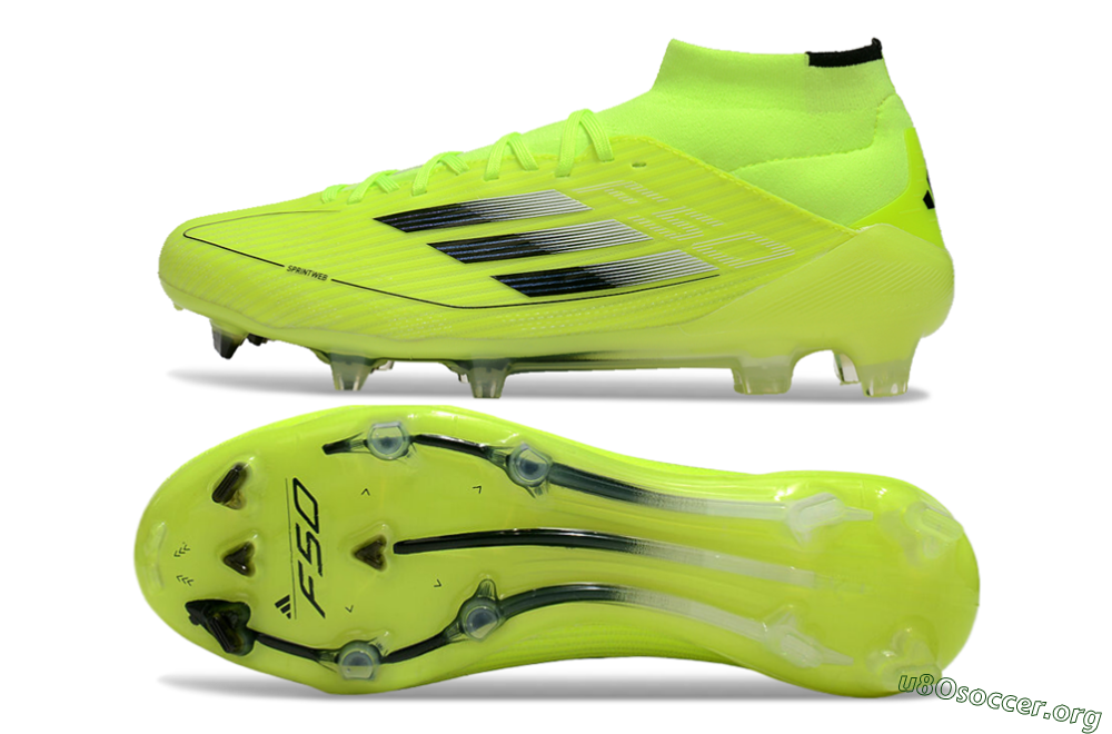 Adidas F50 Elite Mid FG Football Boots - Yellow/Blue/White 1