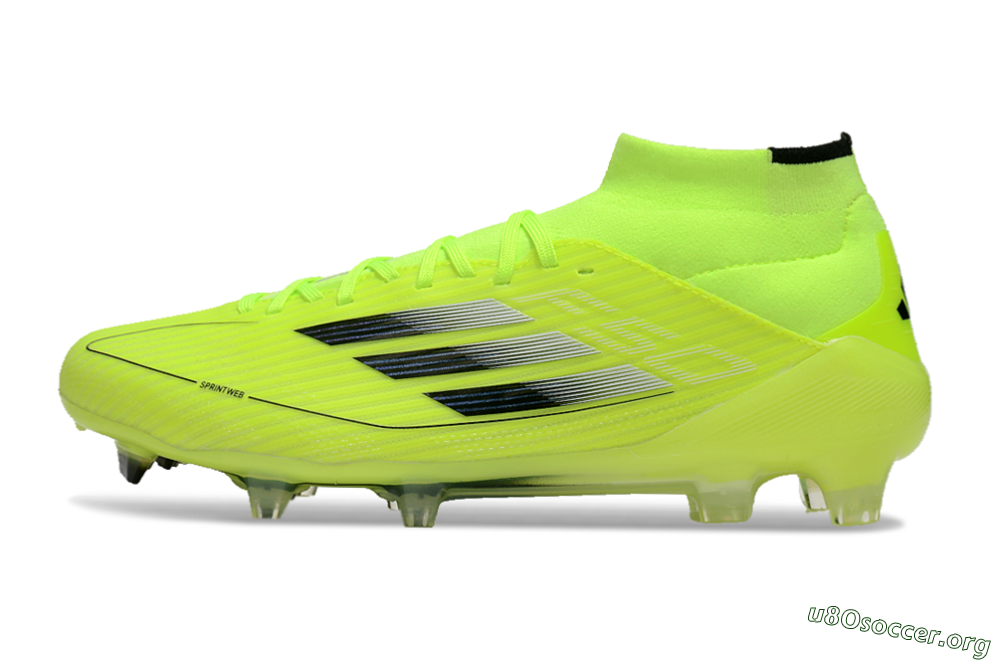 Adidas F50 Elite Mid FG Football Boots - Yellow/Blue/White 3