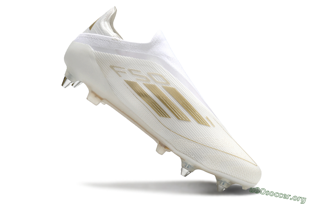 Adidas F50 Elite Laceless SG Football Boots - White/Gold 4