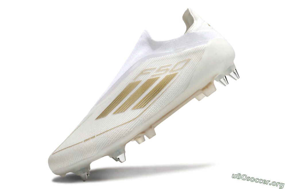 Adidas F50 Elite Laceless SG Football Boots - White/Gold 5