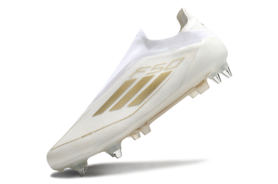 Adidas F50 Elite Laceless SG Football Boots - White/Gold