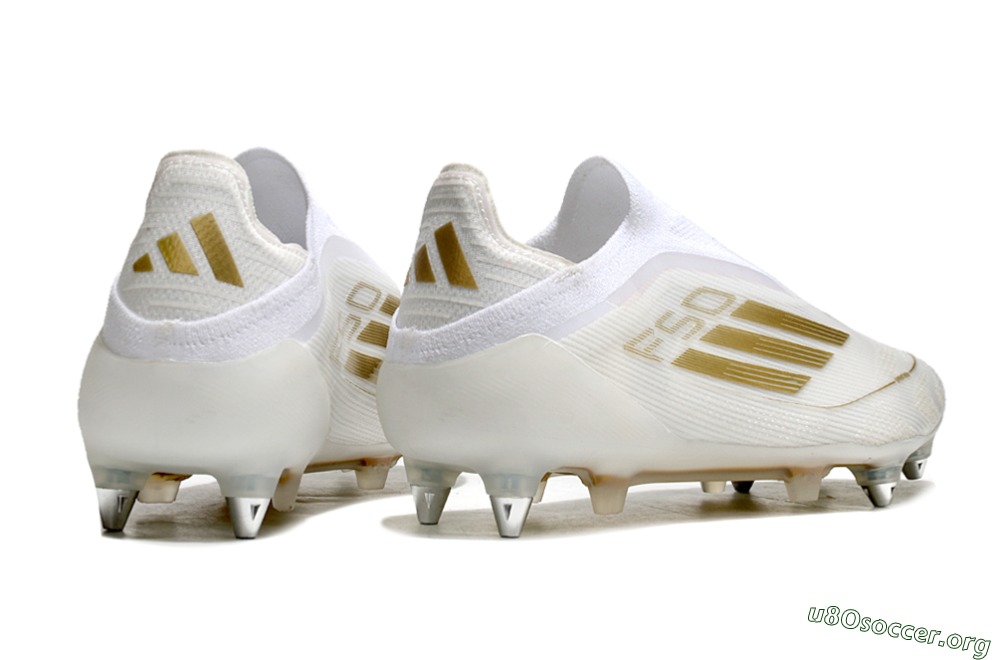 Adidas F50 Elite Laceless SG Football Boots - White/Gold 6