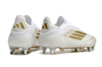 Adidas F50 Elite Laceless SG Football Boots - White/Gold
