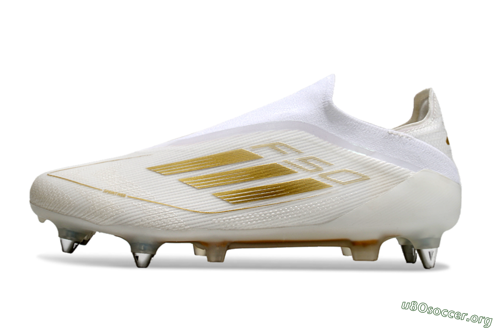 Adidas F50 Elite Laceless SG Football Boots - White/Gold 3