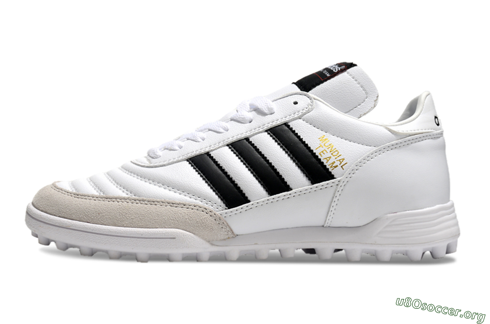 Adidas Mundial Team Astro TF Football Shoes - White/Black/Gold 3
