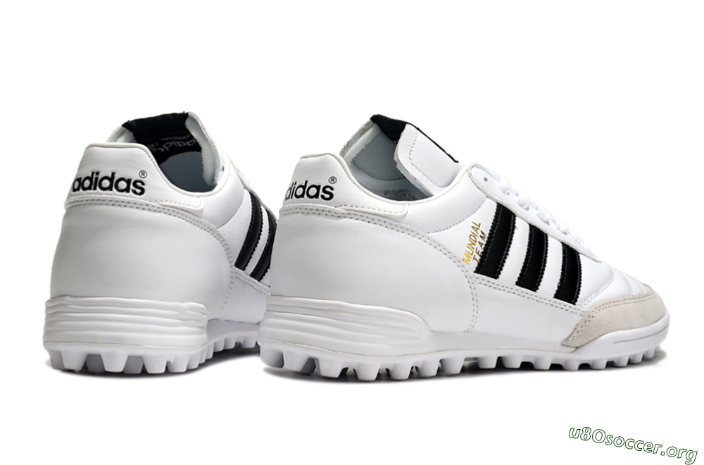 Adidas Mundial Team Astro TF Football Shoes - White/Black/Gold 6