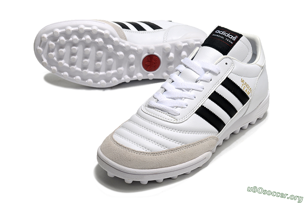 Adidas Mundial Team Astro TF Football Shoes - White/Black/Gold 0