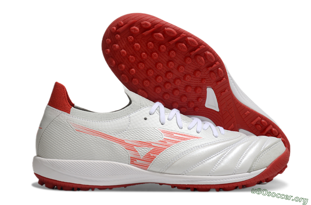 Mizuno Morelia Neo Sala M8 TF Football Shoes - Beige/Red/White 2