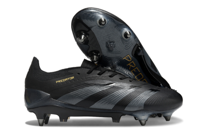 Adidas Predator 24 Elite SG Football Boots - Black/Silver/Gold