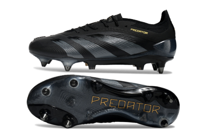 Adidas Predator 24 Elite SG Football Boots - Black/Silver/Gold