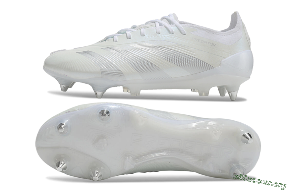 Adidas Predator 24 Elite SG Football Boots - Beige/White/Silver 1