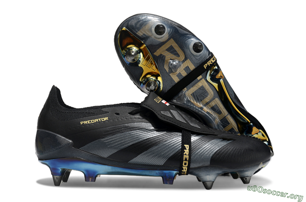 Adidas Predator Elite Foldover Tongue SG Football Boots - Black/Silver/Gold 2