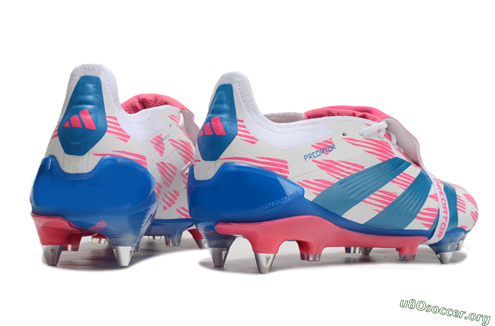 Adidas Predator Elite Foldover Tongue SG Football Boots - White/Pink/Blue 5