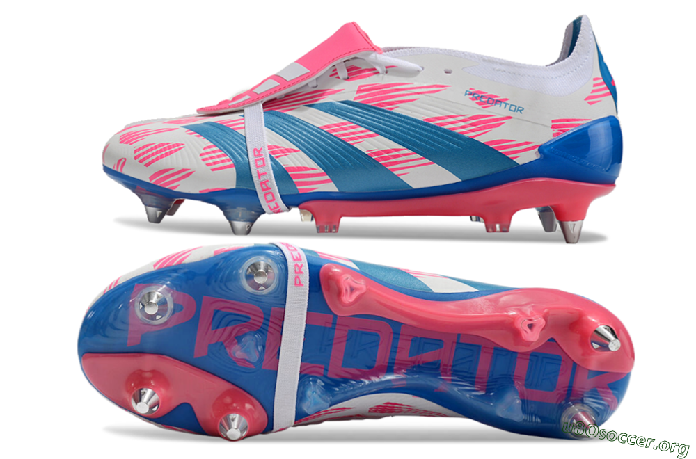 Adidas Predator Elite Foldover Tongue SG Football Boots - White/Pink/Blue 1