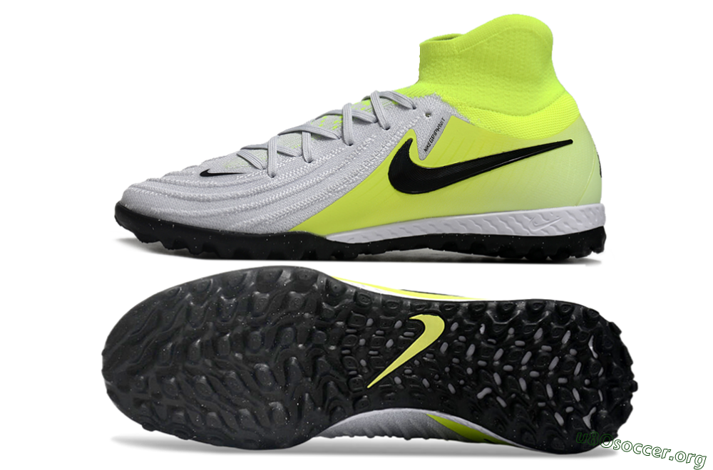 Nike Phantom Luna Elite NU TF Football Shoes - Grey/Yellow/Black 1