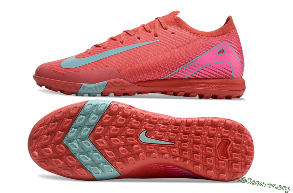 Nike Air Zoom Mercurial Vapor 16 Elite TF Football Shoes - Red/Jade/White 1