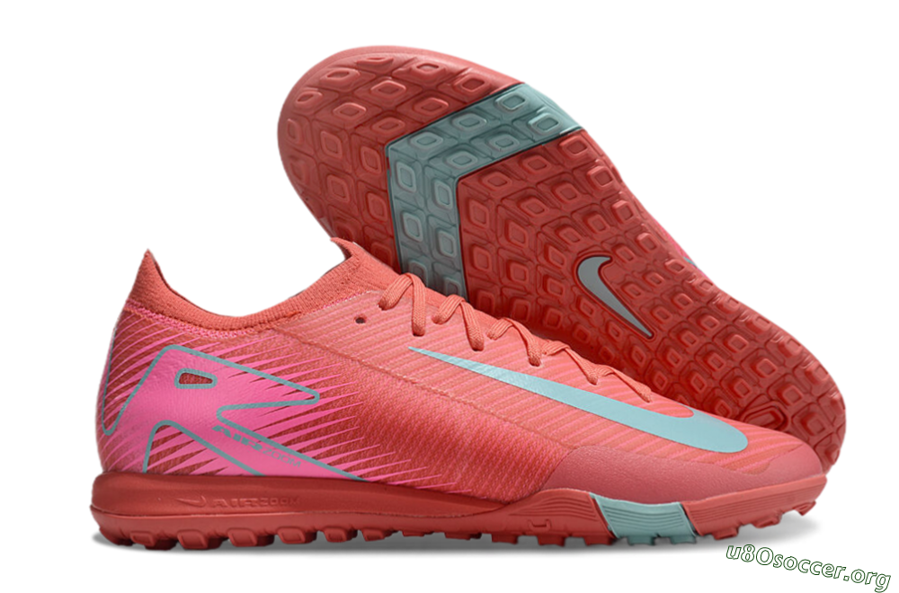 Nike Air Zoom Mercurial Vapor 16 Elite TF Football Shoes - Red/Jade/White 2