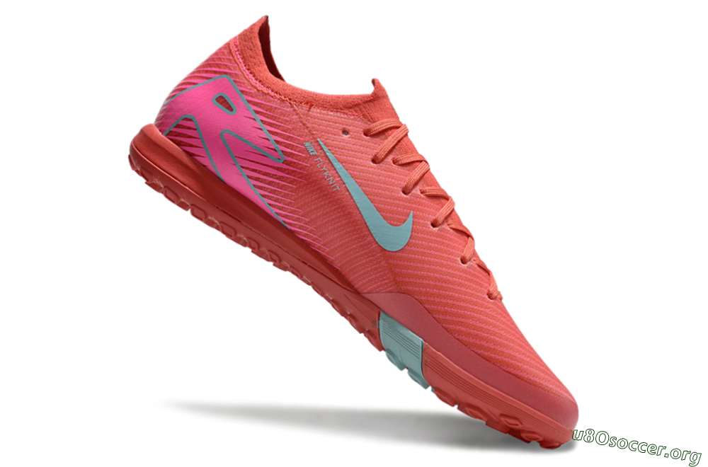 Nike Air Zoom Mercurial Vapor 16 Elite TF Football Shoes - Red/Jade/White 4