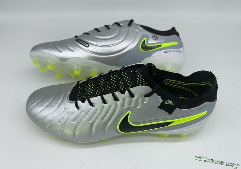 Nike Tiempo Legend 10 Elite AG Football Boots - Silver/Black/Yellow
