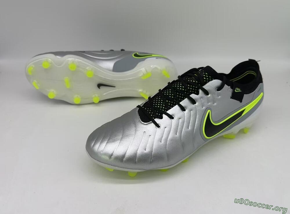 Nike Tiempo Legend 10 Elite AG Football Boots - Silver/Black/Yellow