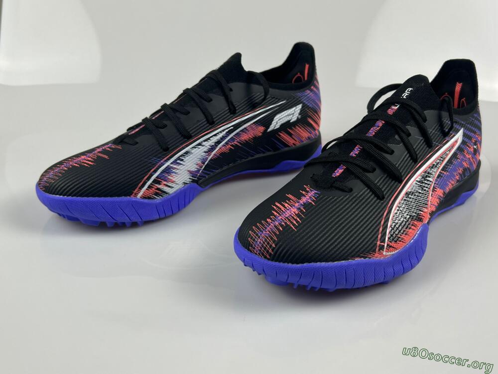 Puma Ultra Ultimate TF Football Shoes - Black/White/Purple/Pink