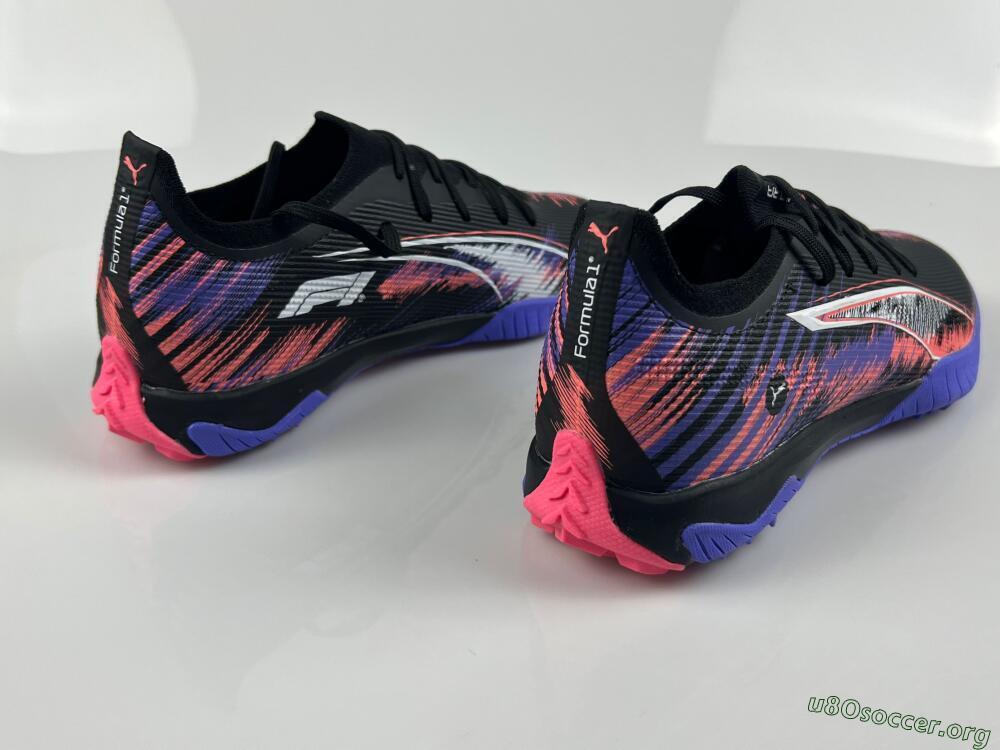 Puma Ultra Ultimate TF Football Shoes - Black/White/Purple/Pink