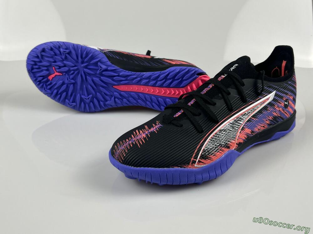 Puma Ultra Ultimate TF Football Shoes - Black/White/Purple/Pink