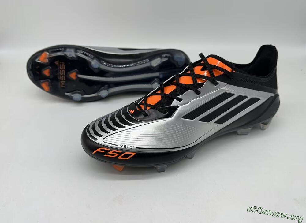 Adidas F50 Elite Messi FG Football Boots - Silver/Black/Orange
