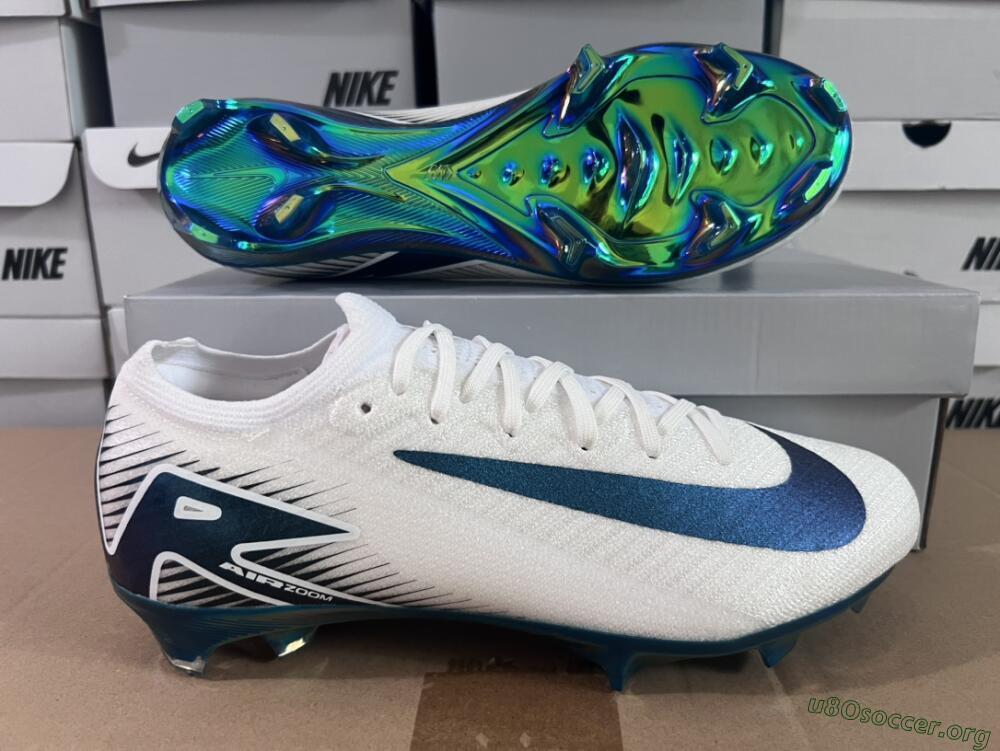 Nike Air Zoom Mercurial Vapor 16 Elite FG Football Boots - White/Blue/Gold