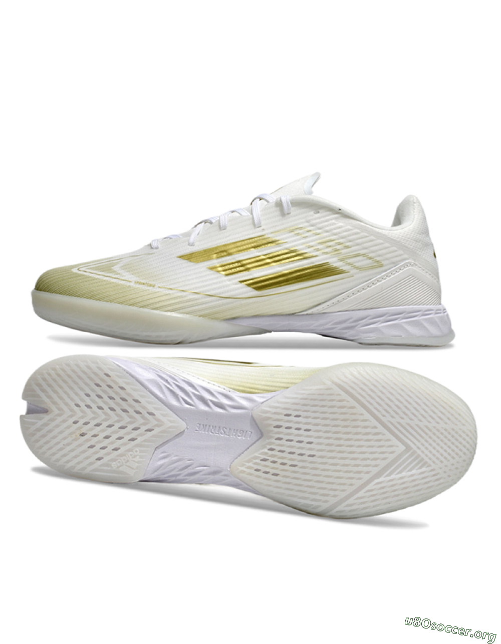 Adidas F50 Elite IC Football Shoes - White/Gold 1