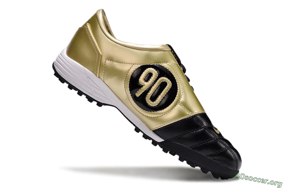 Nike Total 90 II TF Football Shoes - Black/Gold/White 4