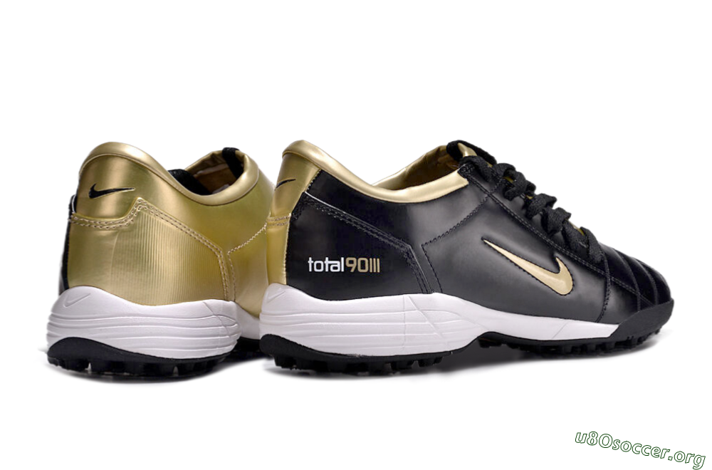 Nike Total 90 II TF Football Shoes - Black/Gold/White 6