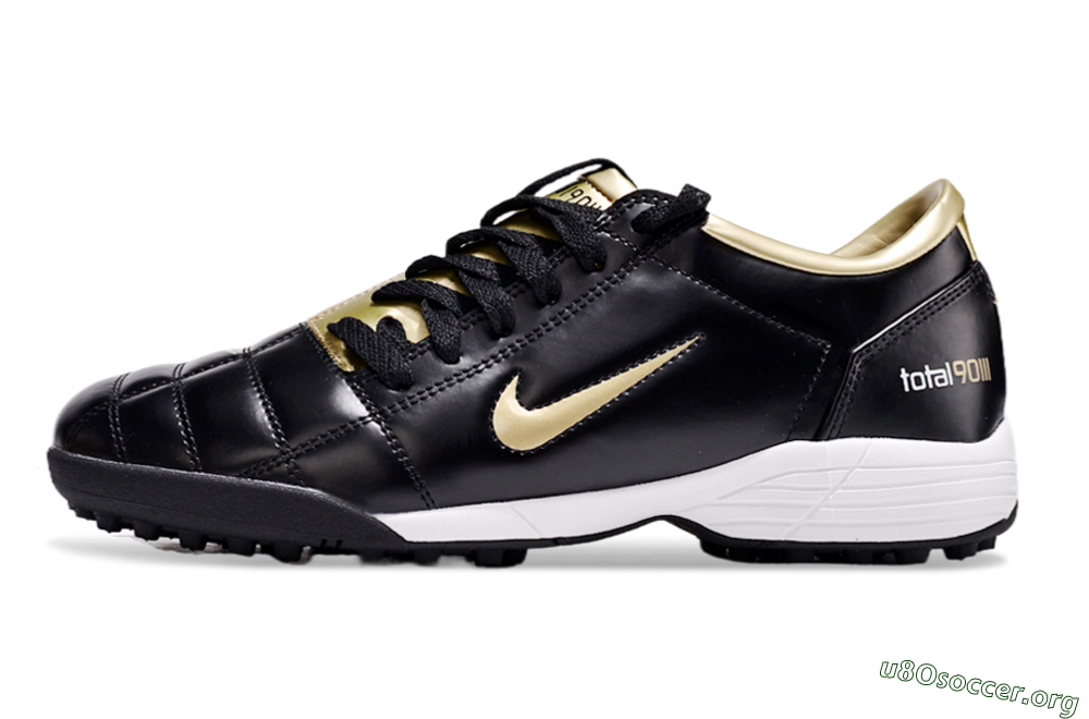 Nike Total 90 II TF Football Shoes - Black/Gold/White 3