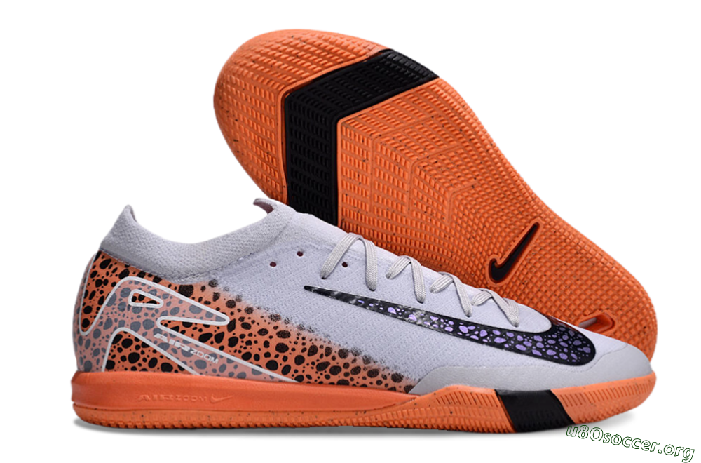 Nike Air Zoom Mercurial Vapor 16 Elite IC Football Shoes - White/Black/Leopard 2