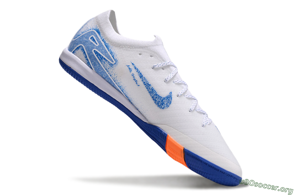 Nike Air Zoom Mercurial Vapor 16 Elite IC Football Shoes - White/Blue/Orange 5