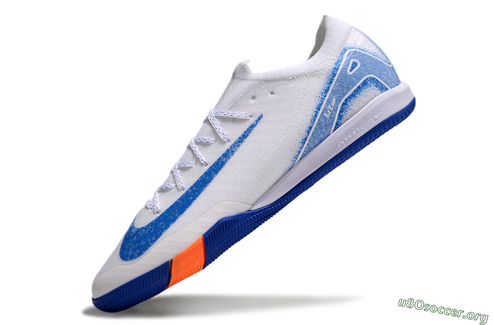 Nike Air Zoom Mercurial Vapor 16 Elite IC Football Shoes - White/Blue/Orange 6