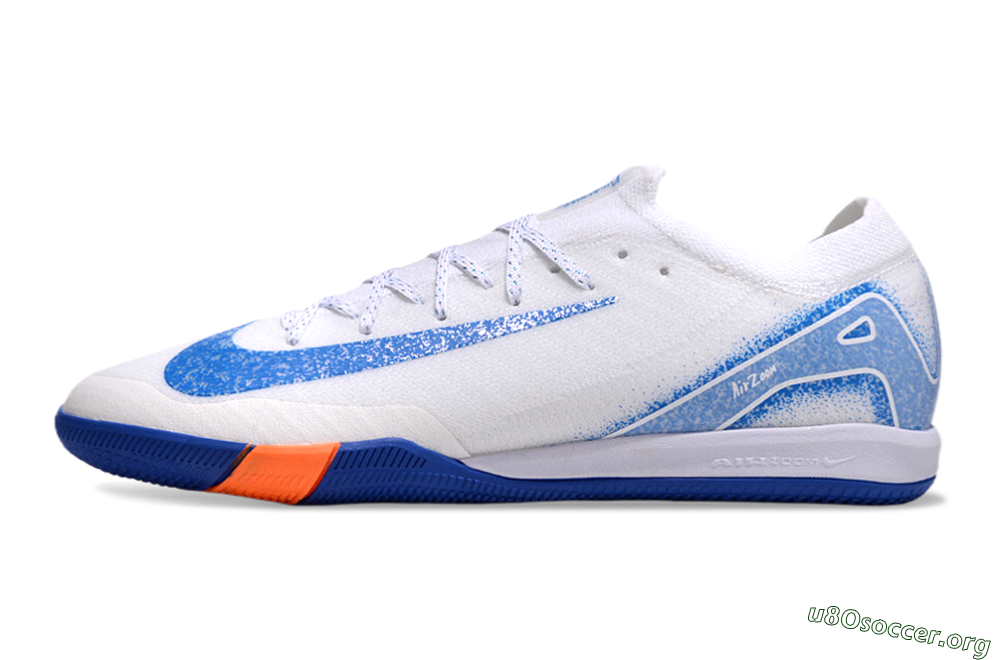 Nike Air Zoom Mercurial Vapor 16 Elite IC Football Shoes - White/Blue/Orange 3