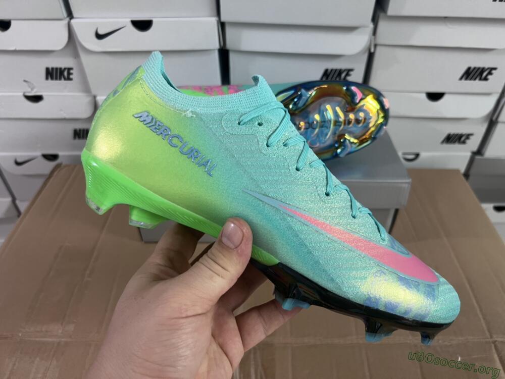 Nike Air Zoom Mercurial Vapor 16 Elite FG Football Boots - Jade/Pink/Yellow