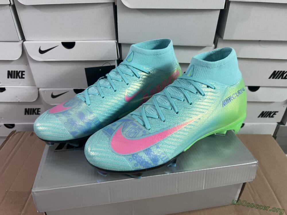 Nike Air Zoom Mercurial Superfly 10 Elite FG Football Boots - Jade/Pink/Yellow