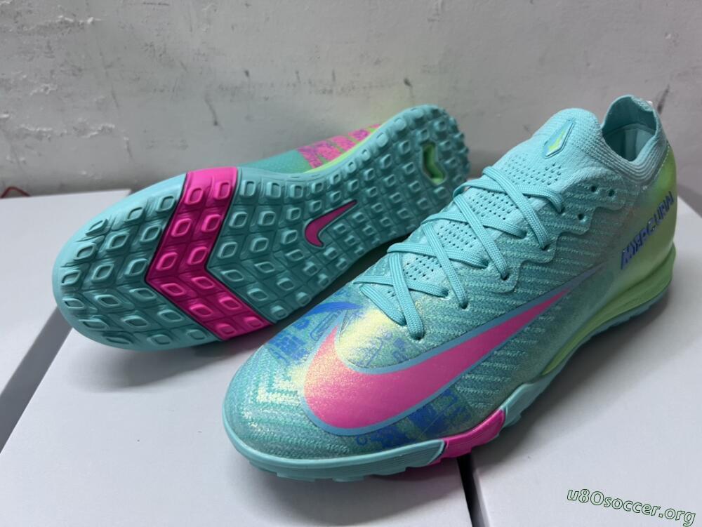 Nike Air Zoom Mercurial Vapor 16 Elite TF Football Shoes - Jade/Pink/Blue