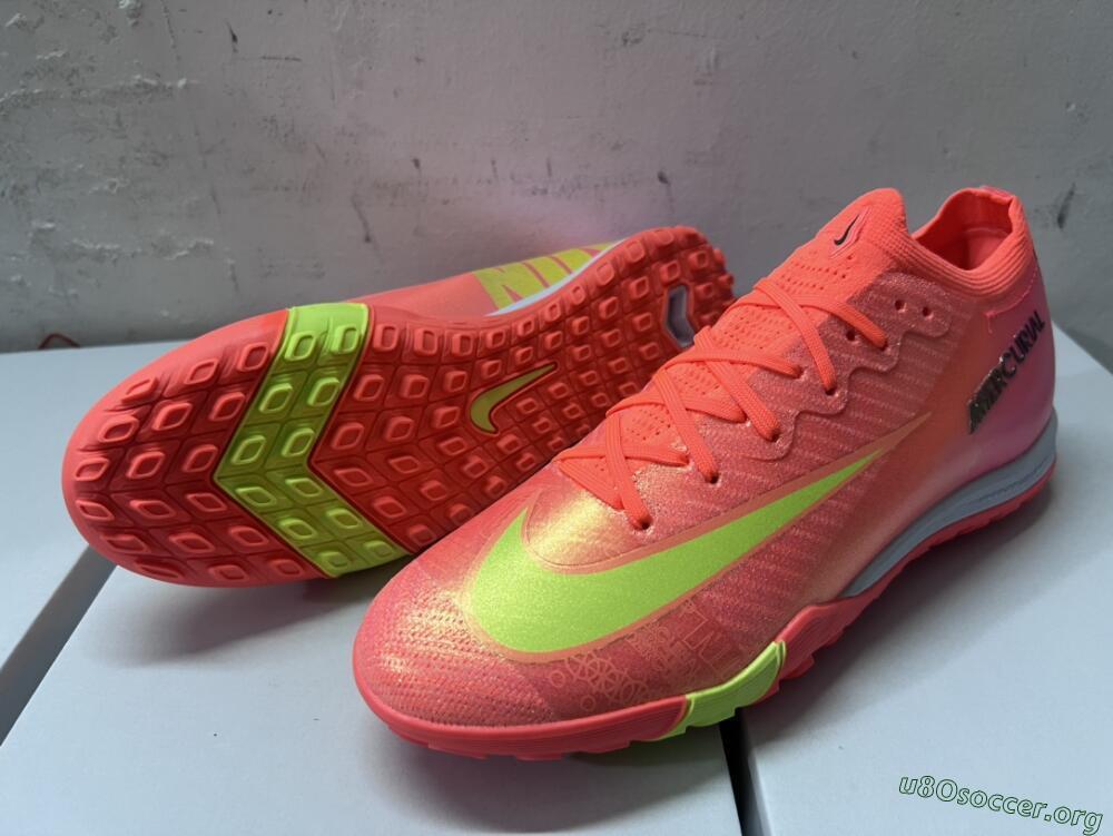 Nike Air Zoom Mercurial Vapor 15 Elite TF Football Shoes - Red/Yellow/White